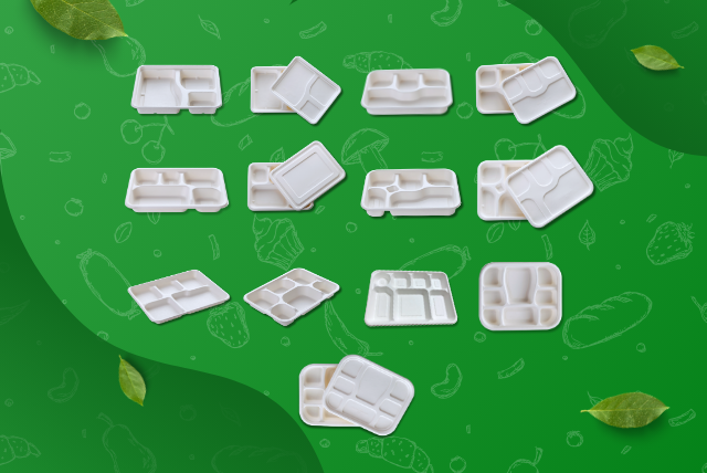 Biodegradable glasses and lids manufactured by Fomex Group India using bagasse and natural fibers for beverages, takeaway, and bulk food service use.