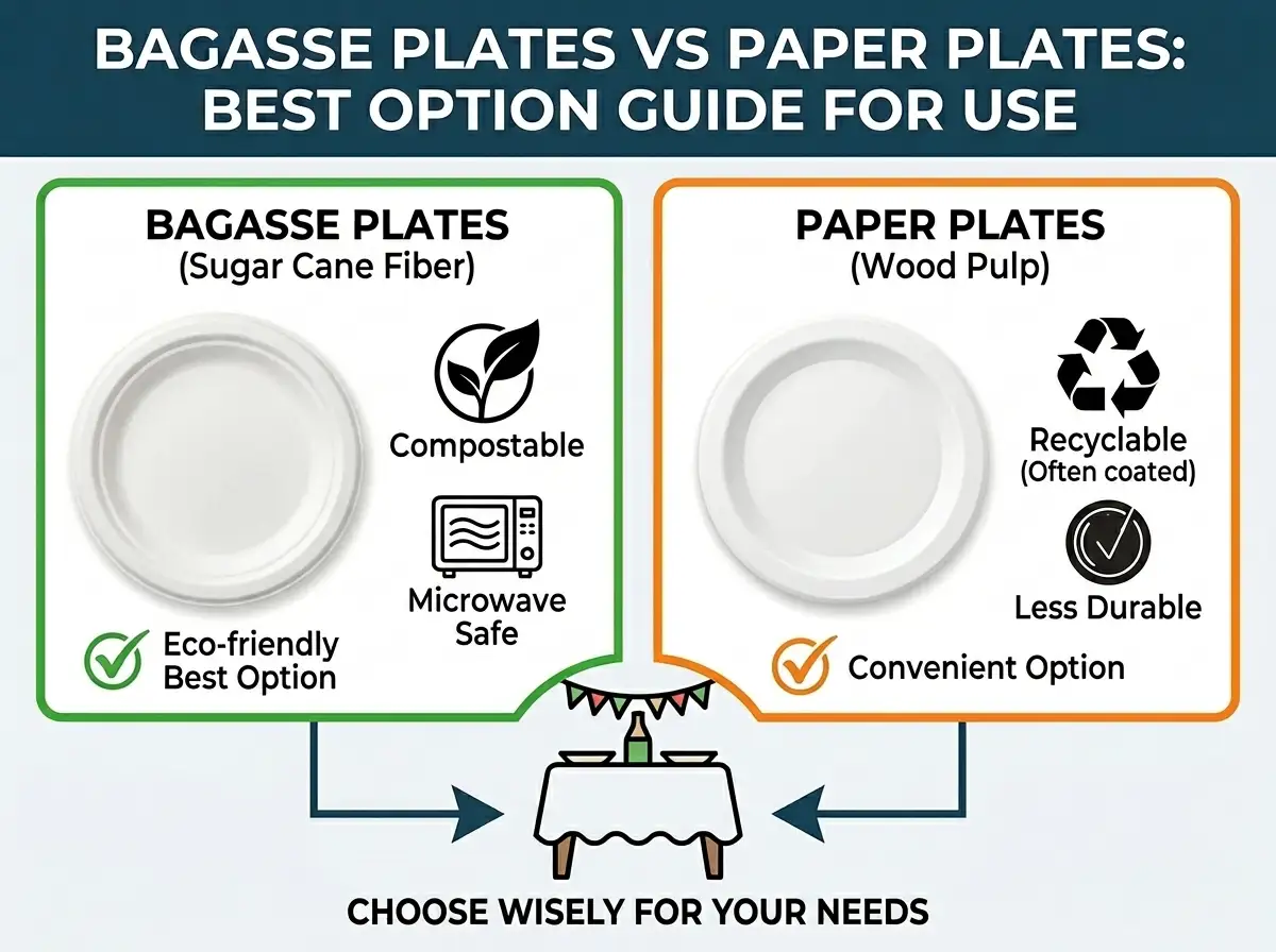 Bagasse Plates vs Paper Plates Best Option Guide for Use, daily use, party use, cafe use, business use