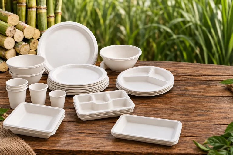 Buy-food-grade-sugarcane-bagasse-tableware-in-bulk-from-India-768x512