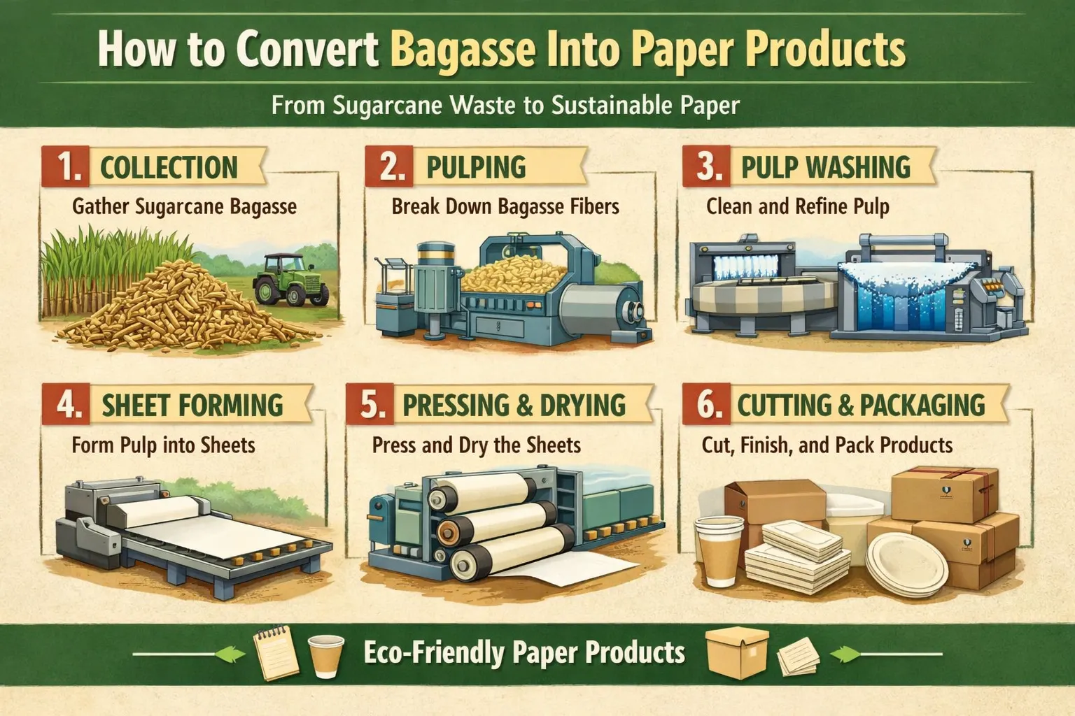 Paper Base Converting How to Convert Bagasse Into Paper Products - Fomex India